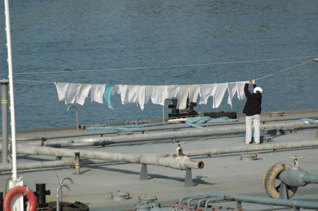 Auch auf dem Schiff mu mal die Wsche gewaschen werden. Am 18.09.2010
