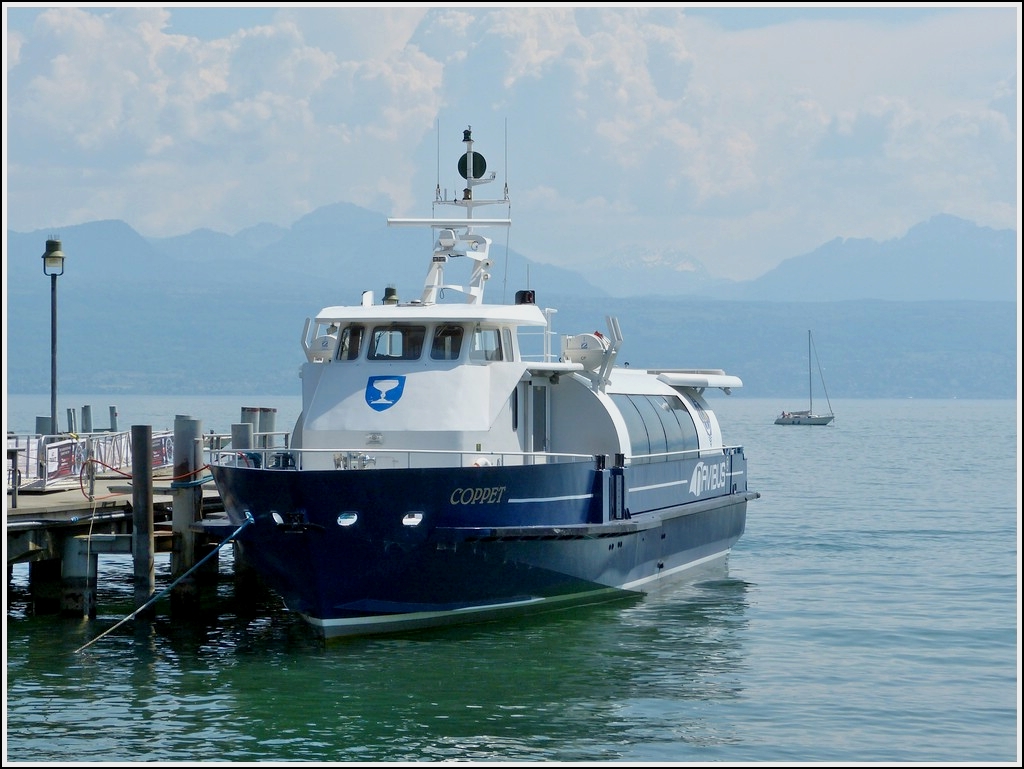 Das Schnellboot  COPPET  hatte am 26.05.2012 in Lausanne am Pier festgemacht.