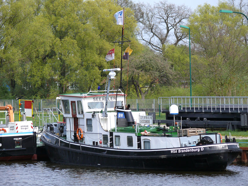 Die SEEADLER (5033800), L: 21,8m, B: 5,1m vom WSA Brandenburg/Havel zu Besuch in Lauenburg (Schleswig-Holstein); Elbe-Lbeck-Kanal, 29.04.2010
