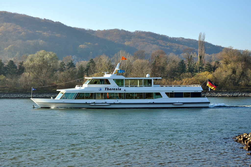 Fahrgastschiff  Theresia  auf dem Rhein zwischen Grafenwerth und Nonnenwerth - 15.11.2011