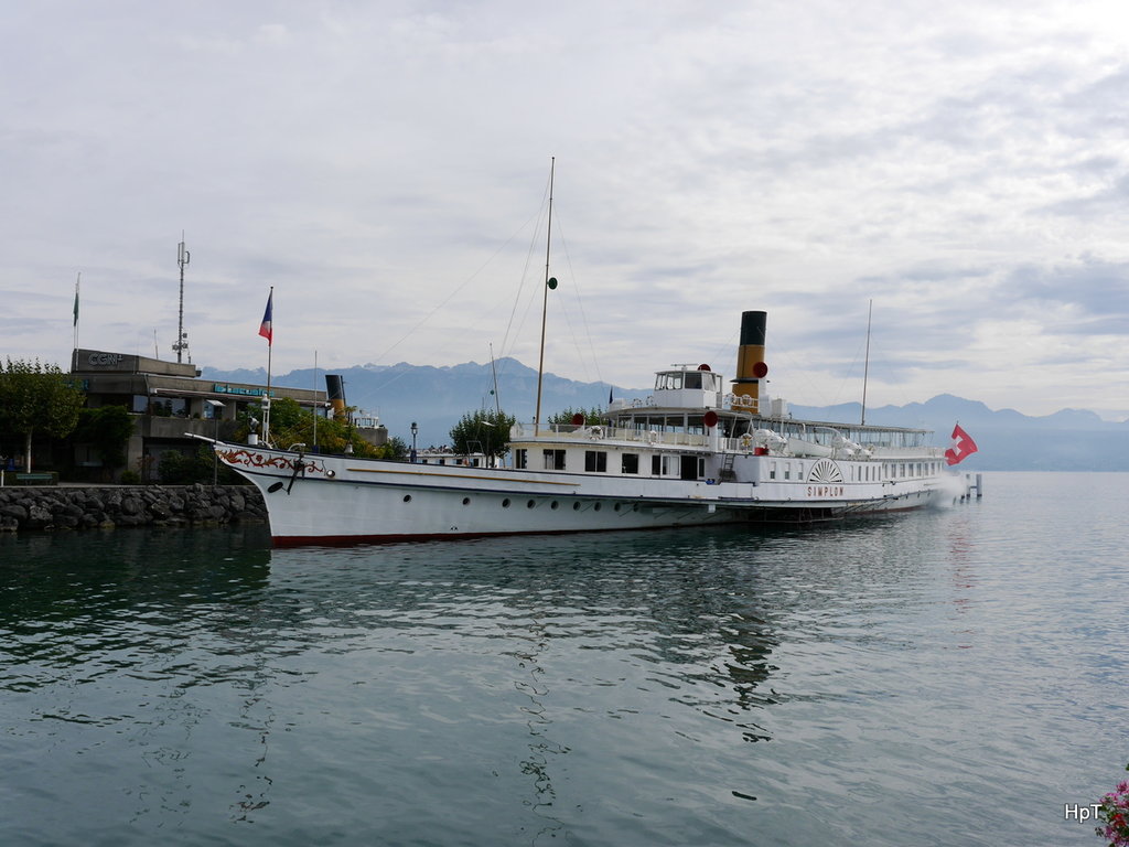 Lac Leman - Dampfschiff Simplon im Hafen von Lausanne-Ouchy am 25.09.2017