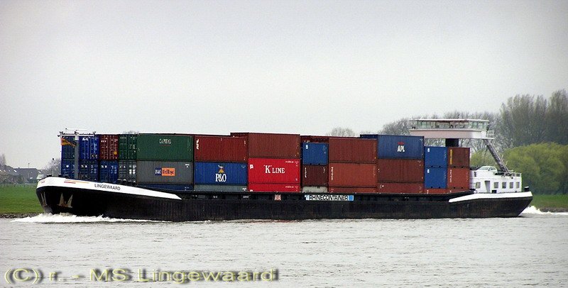 MS  Lingewaard  aus Nijmegen, ENI: 02326458, 110m x 12m, 3853 Tonnen vermessen, 2 x 1015 PS, Baujahr 1980, ex MS  RA  aus Gent