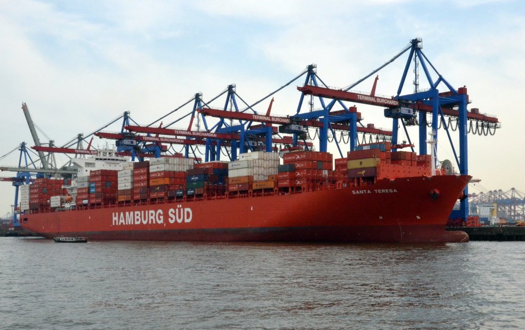 Santa Teresa, ein Container Frachtschiff der Reederei Hamburg Sd am Containerhafen in Hamburg beobachtet am 06.05.2013.