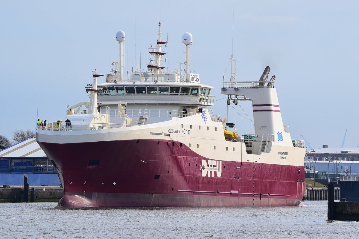 CUXHAVEN NC 100 , Trawler , IMO 9782778 ,  ca 81 x 6m , 03.04.2018 Cuxhaven
