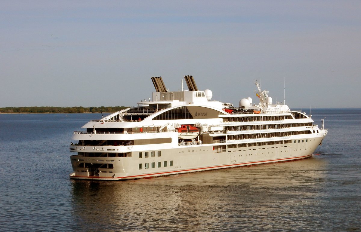 Das 142m lange Kreuzfahrtschiff Le Soleal am 20.05.18 eingehend Tallinn