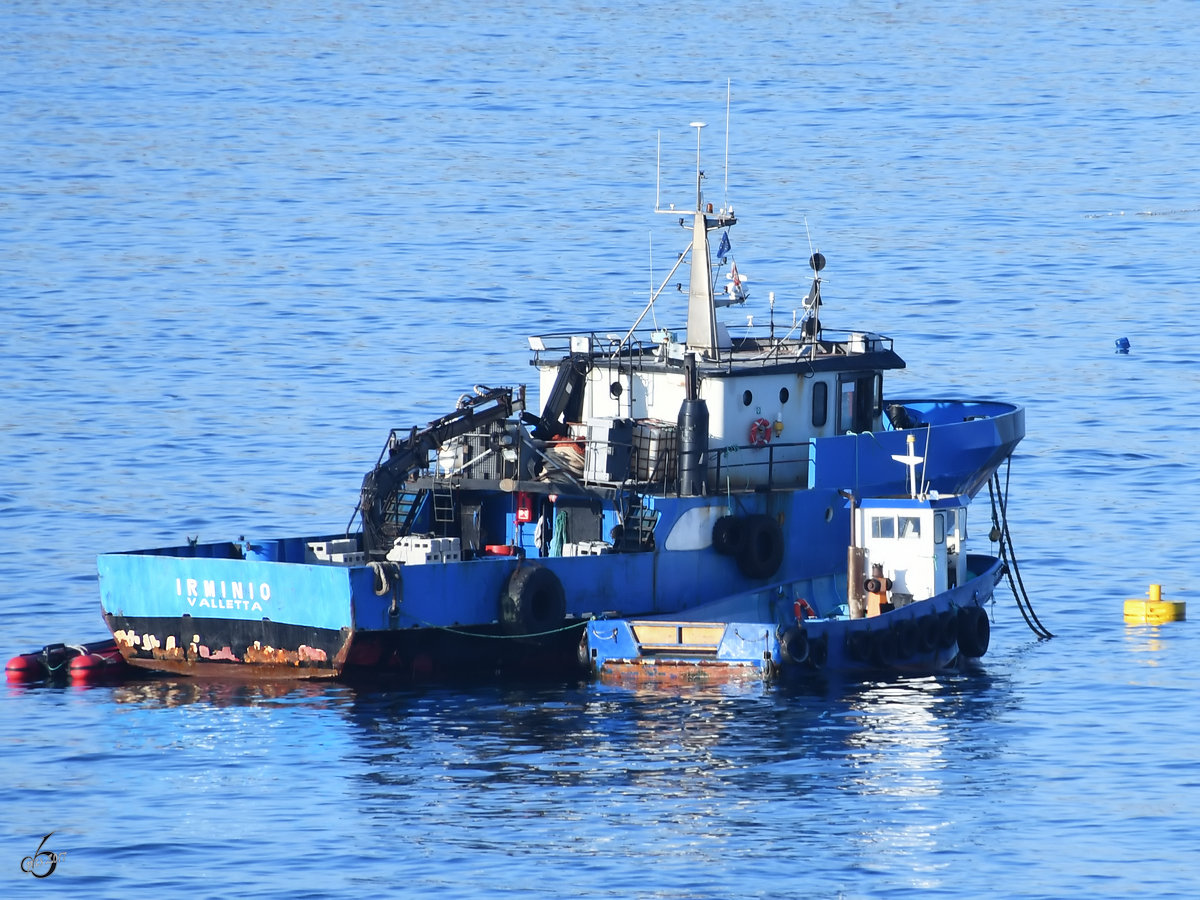 Das Fischereischiff MFD 14  Irminio  im Hafen von Il-Bajja. (Oktober 2017) 