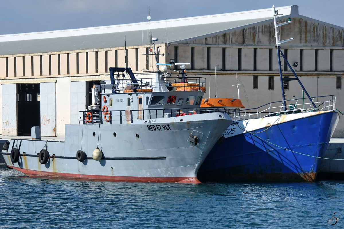 Das Fischereischiff MFD87  Alice  im Hafen von Valletta. (Oktober 2017) 