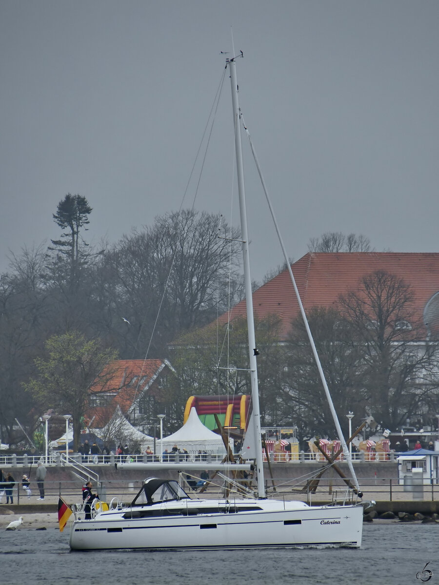 Das Segelboot CATARINA ist hier in Travemünde zu sehen. (März 2024)