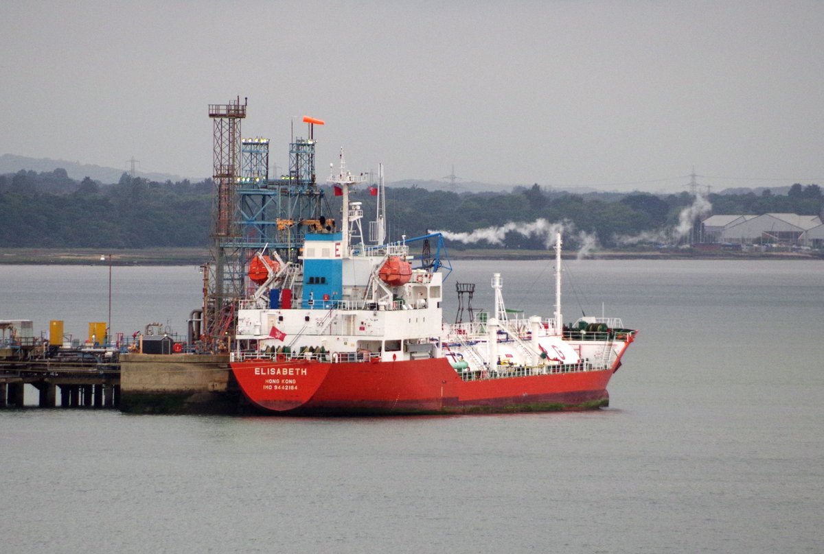 Der 97m lange LPG Tanker Elisabeth am 05.06.17 in Southampton