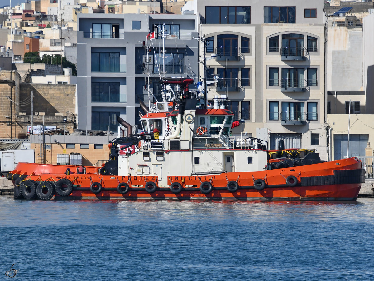 Der Schlepper  Sea Salvor  im Hafen von Valletta. (Oktober 2017)