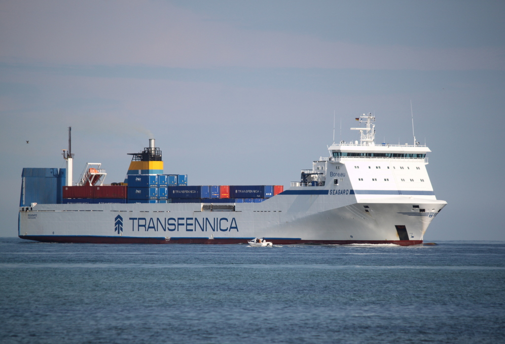 Die Ro-Ro Cargo Fhre Seagard auf ihrem Seeweg von Kotka nach Lbeck via Rostock-berseehafen beim einlaufen in Warnemnde.17.09.2017