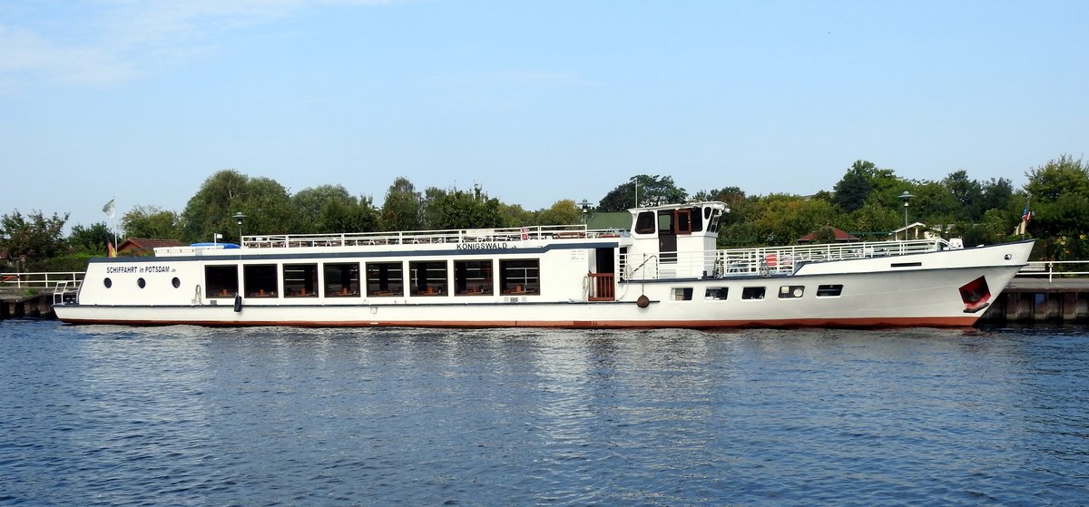 Fahrgastschiff Königswald in Potsdam am 03.09.2018.
