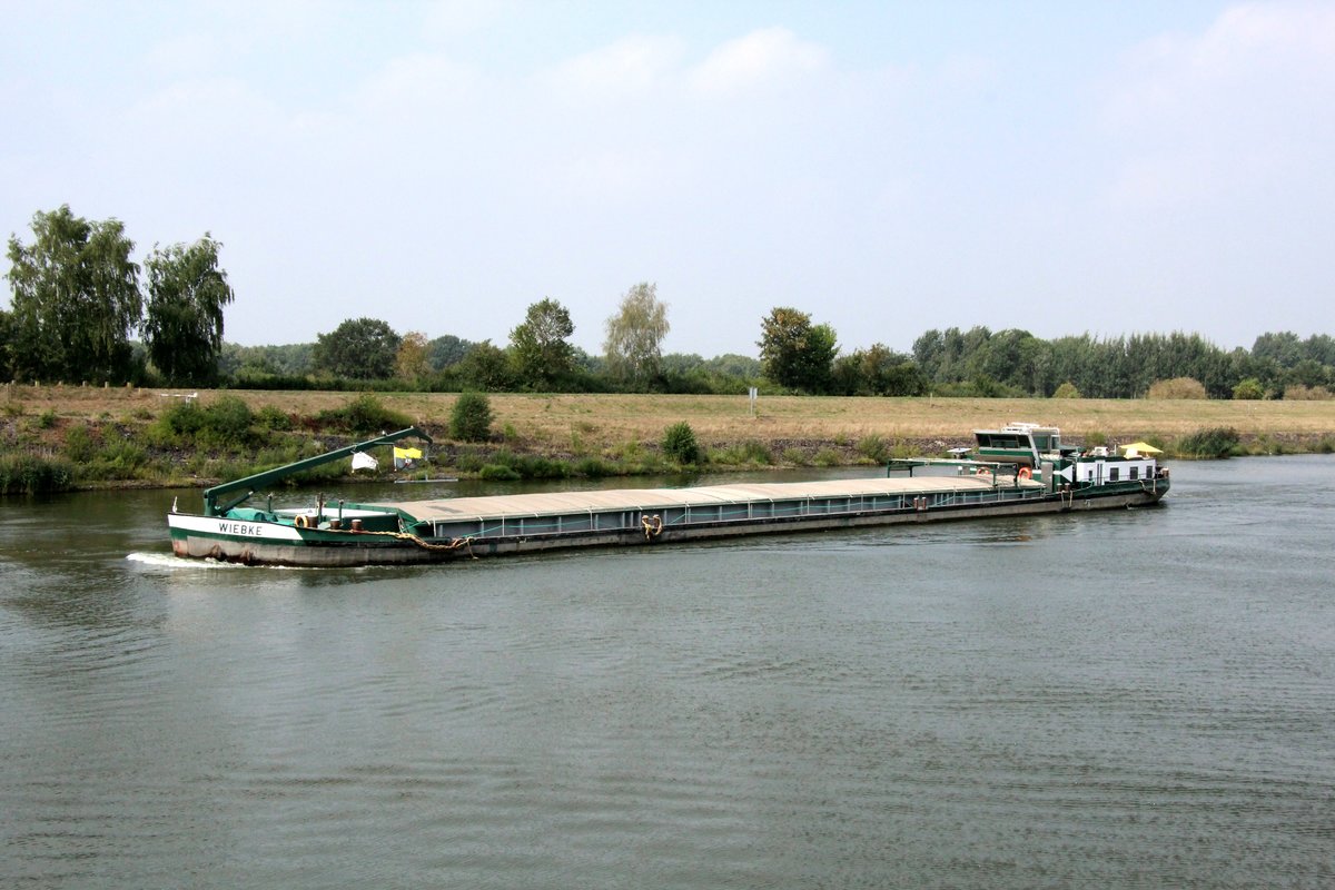 GMS Wiebke (04030990 , 67 x 8,20m) am 23.08.2018 auf Bergfahrt im Elbe-Seitenkanal kurz vor dem Schiffshebewerk Scharnebeck.