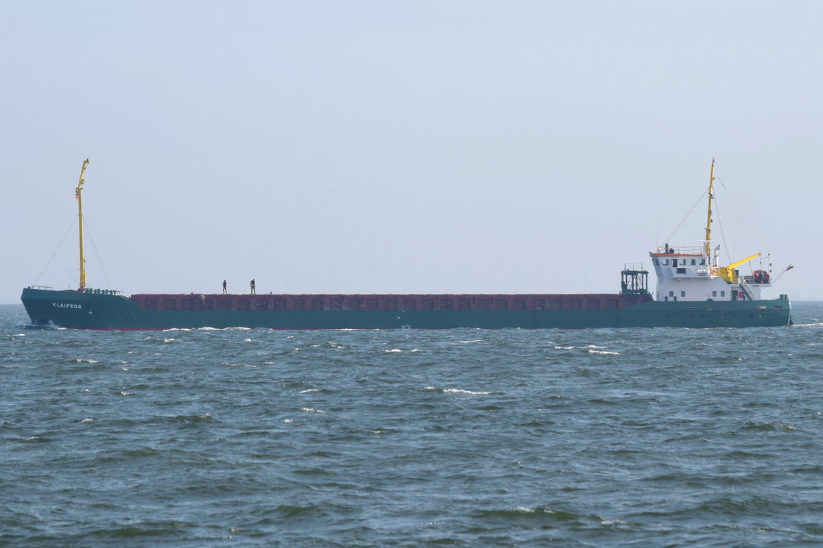 KLAIPEDA , General Cargo , IMO 9106584 , Baujahr 1995 , 87.8m × 12.3m ,  bei der Alten Liebe Cuxhaven am 06.09.2018 
