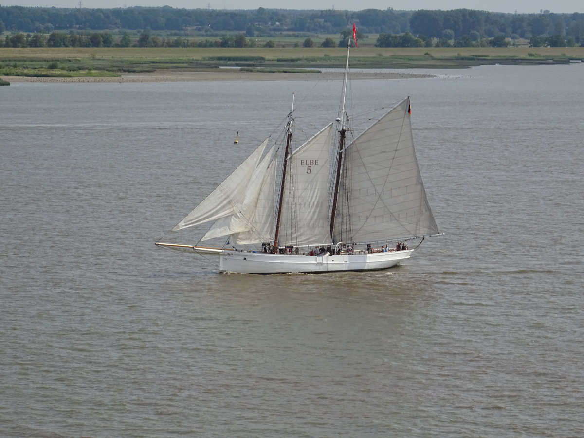 Lotsenschoner Elbe No.5 auf der Elbe im August 2018