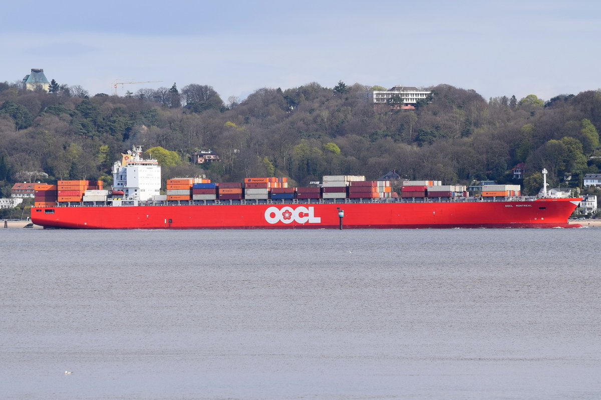 OOCL MONTREAL , Containerschiff , IMO 9253739 , Baujahr 2003 , 4402 TEU , 2194 x 32m , 14.04.2017 Sperrwerk Cranz