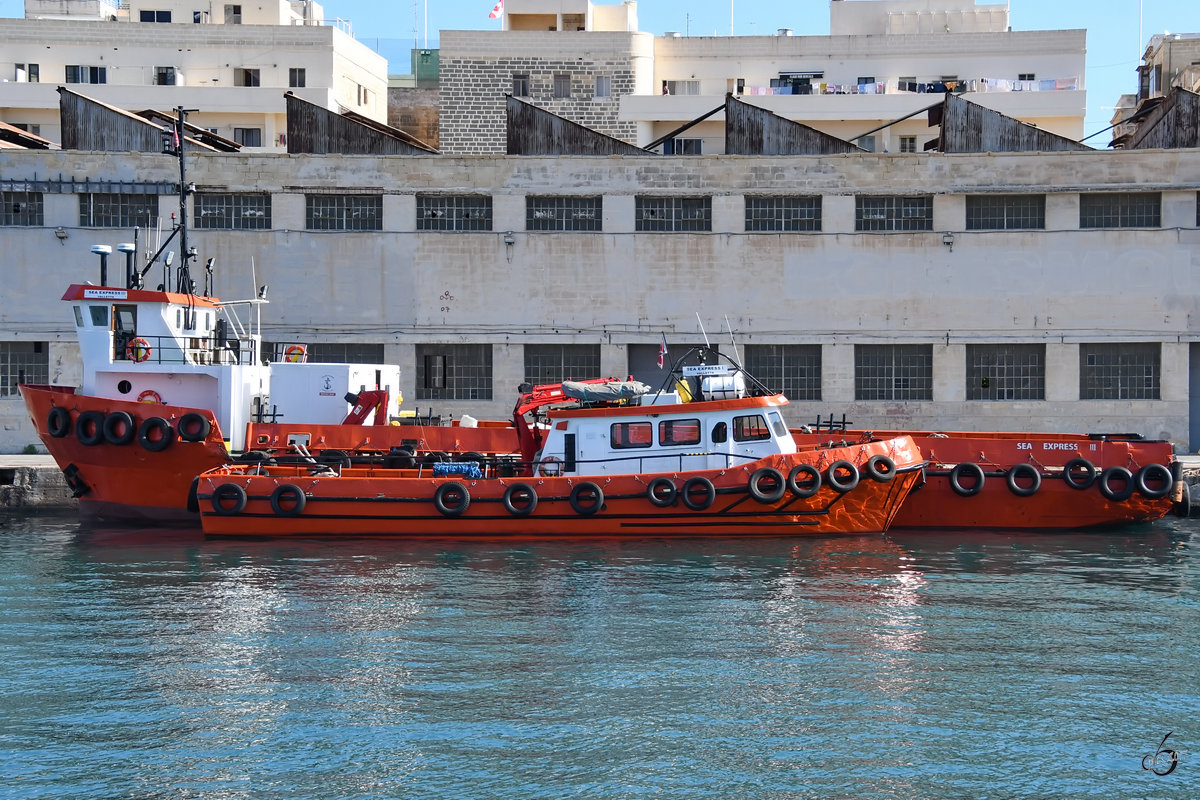Sea Express I & III im Hafen von Valletta. (Oktober 2017)