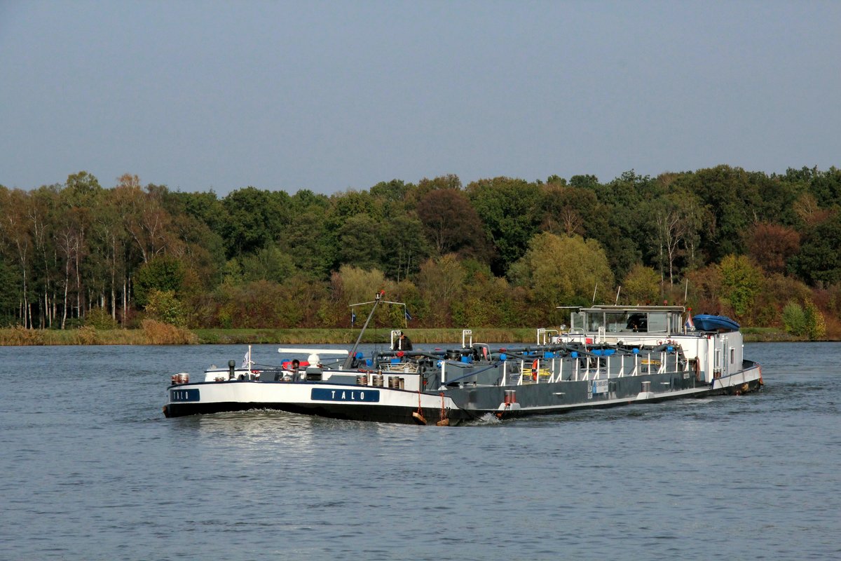 TMS Talo (02317310 , 73 x 8,20m) am 23.10.2019 im Mittellandkanal Höhe Edesbüttel / Abzweig Elbe-Seitenkanal auf Talfahrt.