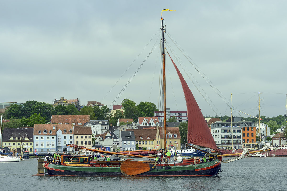 Tradtionssegler »De Albertha« aus Groningen (Holland) zur Rum-Regatta im Flensburger Hafen. 
aufnahme: 1. Juni 2019.