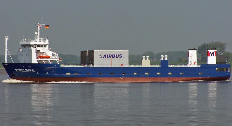 Die  Kugelbake  ist ein Spezialfrachter. Das Schiff wird dazu eingesetzt, Flugzeugteile in Containern zwischen den Airbus-Werken in Hamburg-Finkenwerder und Nordenham an der Weser transportieren