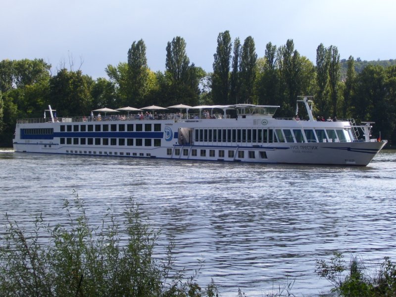 Die  Rousse Pristige  bei der Fahrt in den Hafen von Rdesheim; 23.08.2007
