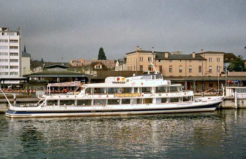 Fahrgastschiff St. Gallen am Schweizer Ufer des Bodensees. 2000