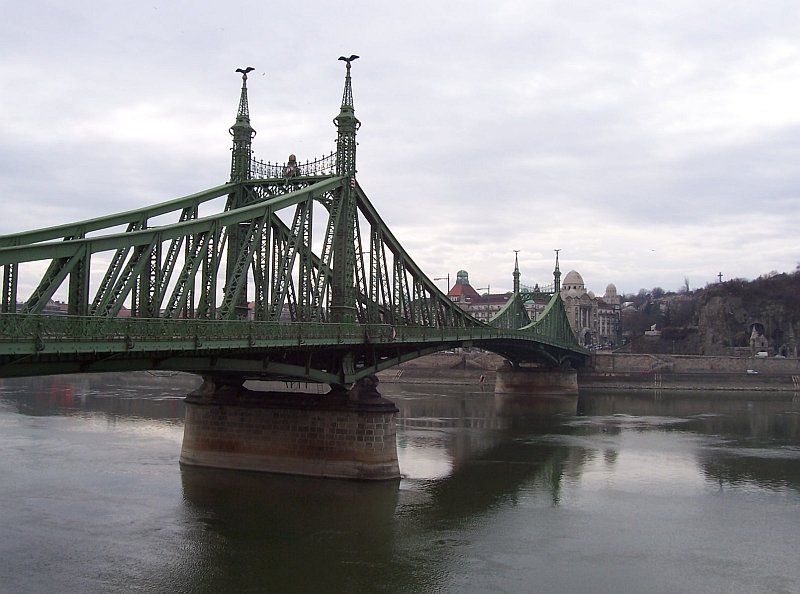 Freiheitsbrcke ber die Donau in Budapest am 20.01.2007. Ungarn
