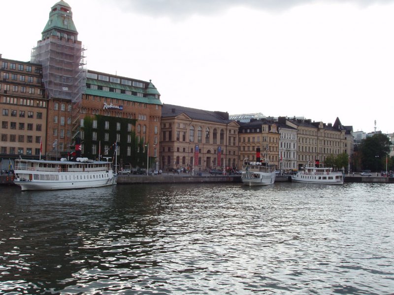Stockholm-Schiffe der Strmma Kanalbolaget in Nybroviken.