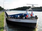 MS Eider , 04802300 , 85 x 8,95 , am 16.09.2012 im Oberwasser vom Schiffshebewerk Scharnebeck Fahrtrichtung HH.