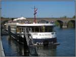Am 07.05.2008 war das Kreuzfahrtschiff MS  River Queen  der niederlndischen Reederei Uniworld mit Heimathafen Rotterdam am Moselufer in Koblenz anzutreffen. Hier eine Detailaufnahme des Hecks.
