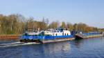 Schubboot Bizon - 0 - 140 am 20.10.12 gegen 13:45 Uhr auf dem Oder - Havel - Kanal bei Marienwerder. Bild 2
Das Boot gehrt zu OT - Logistics Sczeczin