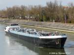 Im Unterwasser der Schleuse Vogelgrn wartet das deutsche Tankschiff  Drobeta  (ex  Daphne , ex  Jean ). Es wurde 1987 bei Vahali in Gendt (Niederlande) erbaut und war zunchst in Belgien beheimatet. ENI: 02327079 , 108,65 m x 10,53 m , 2736 Tonnen Tragfhigkeit, Heimathafen Peien. 13.02.2009