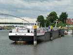 TMS DETTMER TANK 134 (02338171 , 86 x 9,60m) lag am 07.07.2020 in Lauenburg/Elbe im Elbe-Lübeck-Kanal.