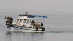 Yunus A, ein kleines Fischerboot. Aufgenommen 25.04.2024 im Hafen von Kusadasi/Türkei