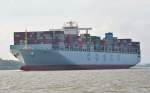 COSCO Italy Containerschiff, IMO: 9516454  Heimathafen Hong Kong. In Wedel am 25.09.15 einlaufend  nach  Hamburg beobachtet. Baujahr: 2014 Länge: 366.00 m, Breite: 51.20 m, Tiefgang: 15.50 m,  Container: 13386 TEU,  Geschwindigkeit: 22.50 kn
