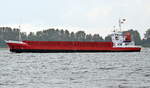 ILKA, Frachtschiff, Heimathafen Husum. IMO: 9504347  bei Wedel einlaufend am 25.09.17.