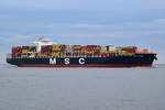 MSC ATHENS , Containerschiff , IMO 9618305 , Baujahr 2013 , 299.95 × 48.33m , 8800 TEU , 04.04.2018 Cuxhaven Alte Liebe