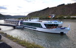 KFGS-AMAVERDE  Flusskreuzfahrtschiff  am Anleger festgemacht auf dem Rhein bei Andernach am 06.10.16.