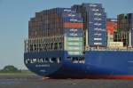 ,,CMA CGM Bougainville`` Containerschiff IMO: 9702144 Heimathafen Marseille befindet sich nun endlich am 11.10, Erstanlauf  auf den Weg nach Hamburg. Baujahr: 2015,  BRZ: 175688,  DWT: 186000 t,  Lnge: 400.00 m,  Breite: 54.00 m,  Tiefgang: 16.00 m,  Maschinenleistung: 67100 KW,  Container: 18.000 TEU,  Geschwindigkeit: 23.50 kn.  Grtes Schiff unter Franzsischer Flagge wurde die CMA CGM BOUGAINVILLE am 25. August ausgeliefert.  Mit ihren knapp 400 m Lnge - etwa 4 Fuballfeldern Ende zu Ende - und 54 Metern Breite, dieser Riese der Meere und ihrer auergewhnlichen Abmessungen, verfgt ber eine Kapazitt von 18.000 TEU. Fotografiert am 11.10.2015 bei Lhe Richtung Hamburg