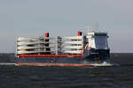 General cargo SYMPHONY SUN IMO:9721669) L.122 m B.17 m Flagge Niederlande auf der Elbe am 09.08.2022 vor Cuxhaven.