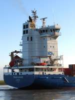 Heck vom Containerschiff TRANSANUND Hh Limassol/Zypern, (ex ASTROSPRINTER, Niederlande), IMO-Nr. 9349215; Baujahr 2007; Lnge: 146m, Breite: 20m; 06.10.2008
