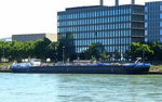 TMS  Eiltank 66  in Basel/Schweiz, der zur Reederei Jaegers in Duisburg gehrige Tanker wurde 2008 gebaut, Tragfhigkeit 1591t, L=86m, Juli 20