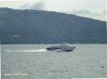 GALILEO GALILEI am 2.4.2010 auf dem Gardasee Hhe Torri del Benaco / 
Tragflchenboot / La 28,6 m, B 11,0 m / 2 x MTU 12V 331TC 82 Diesel  960 kW, 2 x Festpropeller, 63 km/h  /  max. Pass. 186 / 1982 bei Cantiere Navali Rodriquez, Messina /

