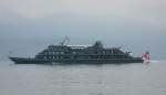 Die Lausanne ist das grsste Schiff auf dem Genfersee. Erstaunlicherweise kommt die Lausanne nur sporadisch zum Einsatz. Heute vertritt sie das Dampfschiff Vevey, dass seinen 100.Geburtstag feiert.