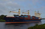 Voronezh,  Containerschiff, Baujahr: 2009, Länge: 183.00 m, Breite: 26.00 m, Tiefgang: 9.85 m, 1728 TEU,   IMO: 9322011, Am 06.10.17 bei Schachtaudorf am NOK.