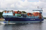 Container ship AURORA (IMO:9234989) Flagge Antiguar & Barbuda SCHEPERS REEDEREI - HAREN EMS, GERMANY am 08.08.2022 im NOK bei Schacht Audorf.