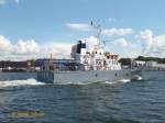 Y 839 MUNSTER am 25.6.2014 Kiel einlaufend /
Sicherungsboot, Klasse 905 / BRZ 154 / Lüa 28,9 m, B 6,5 m, Tg 1,45 m / 2 MWM-Diesel ges. 1510 kW, 2054 PS, 2 Festpropeller, 18 kn / 6 Pers. Zivilbesatzung /  Aug. 1994 bei Lürssen / 
