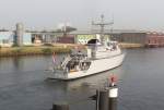 HNLMS WILLEMSTAD M 864 traveabwrts mit Kurs Ostsee... Aufgenommen: 26.9.2011