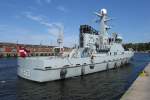 MS FREJA P 521 MMSI 220432000, der dnischen Marine kommt zu einer Visite in den Lbecker Hansahafen...