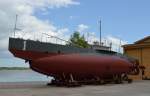Das erste U-Boot der schwedischen Marine wurde 1902 gebaut. Steht heute im Museum in Karlskrona/Schweden. Am 27.05.2012 angesehen.